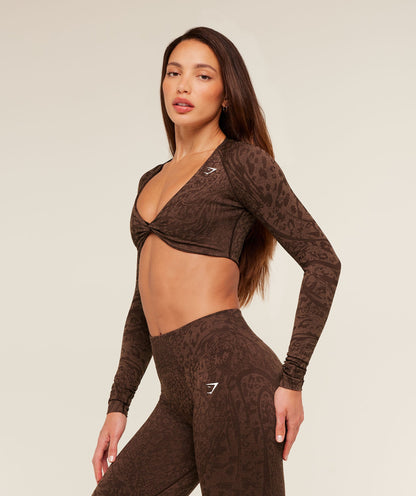 Adapt Animal X Whitney Long Sleeve Crop Top - US 2825