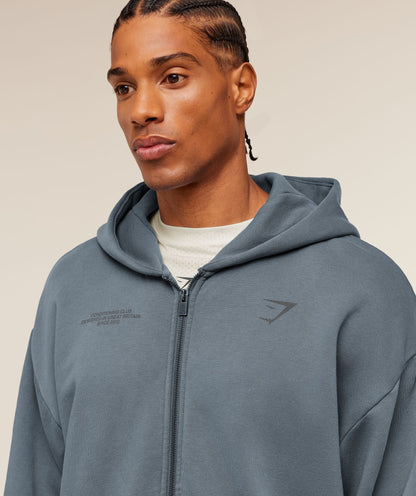 Conditioning Club Washed Zip Through Hoodie - US 4296