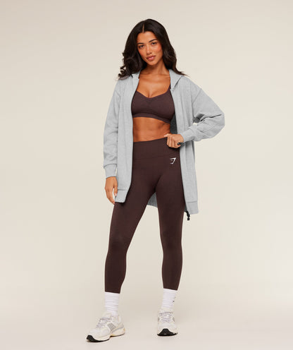 Covered Longline Zip Up Hoodie - US 6977
