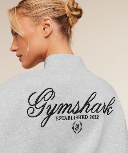Script Embroidery Oversized Zip Through - US 4292