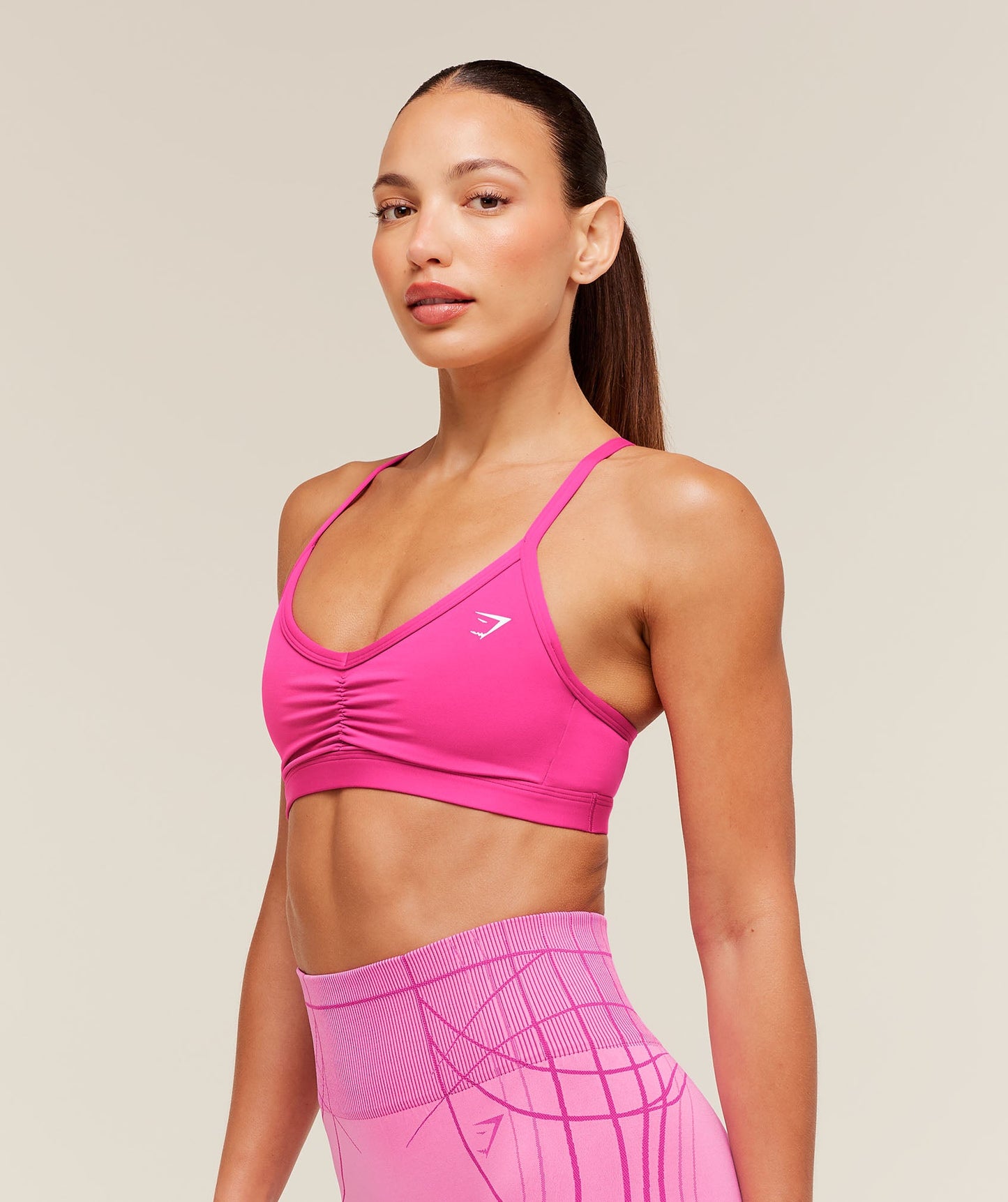 Ruched Strappy Sports Bra - US 6113