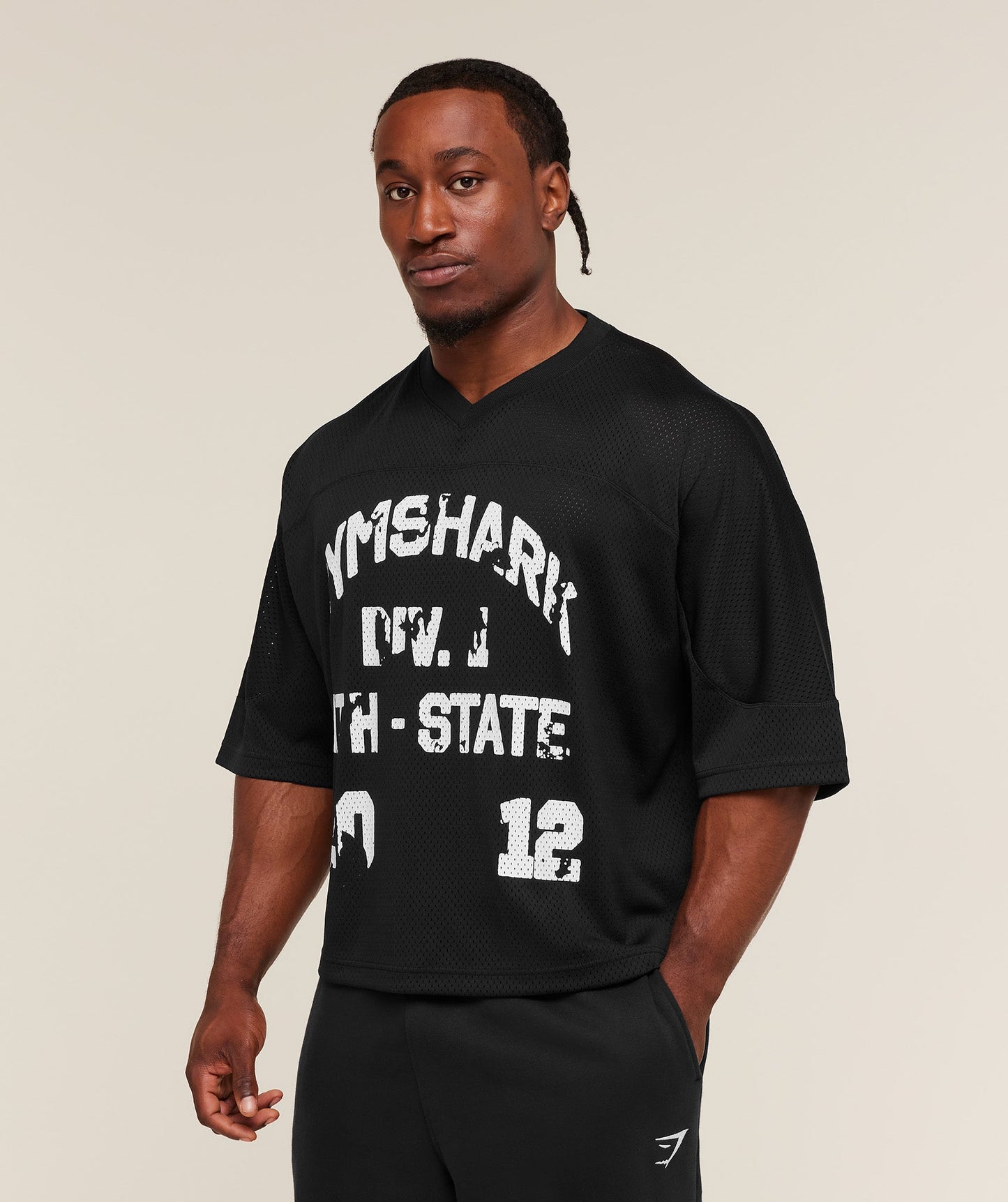 Graphic Mesh Oversized T-Shirt - US 8761